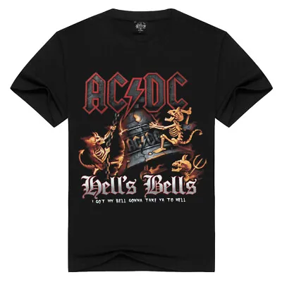 AC/DC Hells Bells T-Shirt Rock Band Heavy Metal Retro Concert Tour • £11.99