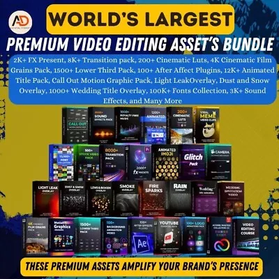 Complete Video Editing Assets Bundle Video Editing Assets Video Editing  • $19