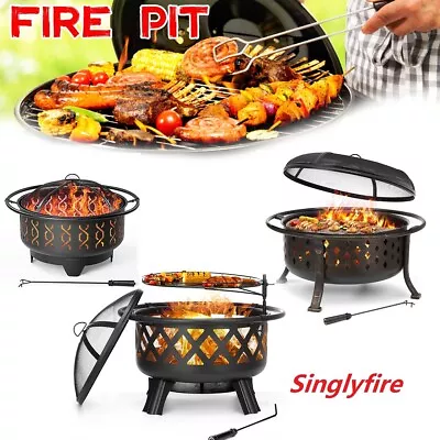 $85.99 • Buy 36'' Outdoor Wood Burning Fire Pit Round Fireplace Bowl Grill Portable Heater