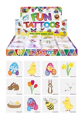 12-96 Easter Temporary Tattoos Kids Gift Toy Loot Party Bag Filler Egg Hunt • £1.65