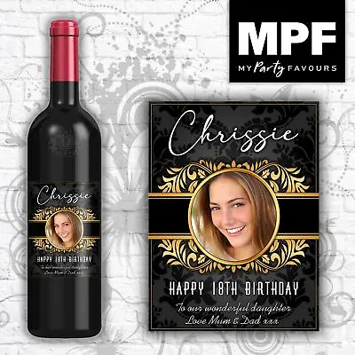£3 • Buy Personalised Birthday Photo Wine Bottle Label - Any Age Or Occasion