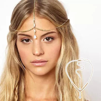 Women Fashion Head Chain Jewelry Headband Head Piece Hair Band Headdress Chain • £2.15