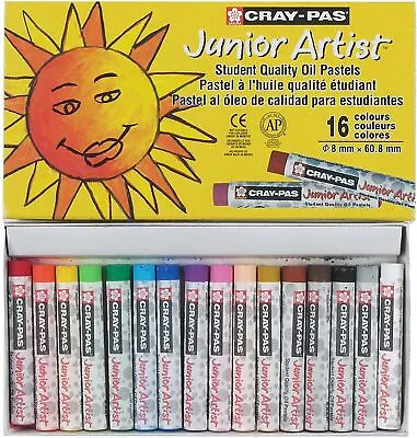 Sakura Cray-Pas Junior Artist Oil Pastels - Pack Of 16 - 8 X 60.8mm - XEP16 • £5.49