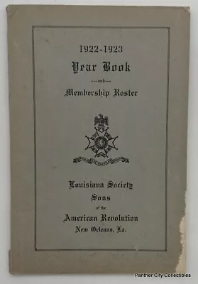 $19.95 • Buy 1923 Yearbook Sons Of The American Revolution / Louisiana Society New Orleans
