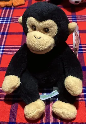 Keel Toys Black Brown Chimp Ape Monkey Sewn Eyes Soft Plush Toy 5”/12 Cm Keeleco • £7.99