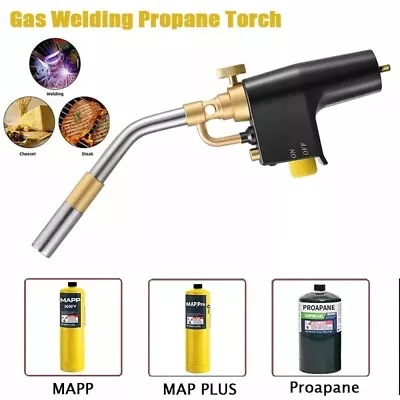 Gas Torch Mapp Gas Blow Torch Map Propane Gas Solderding Brazing Plumbers Tool • £25.98