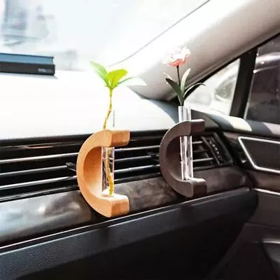 Mini Glass Car Flower Vase Clip Plant Floral Container Car Air Vent Ornament(- • £6.56