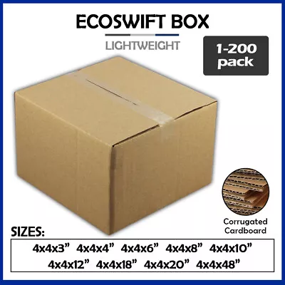 4  Corrugated Cardboard Boxes Shipping Supplies Mailing Moving - Choose 8 Sizes • $21.99