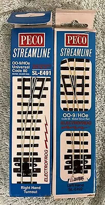 £14.99 • Buy Peco 009 Narrow Gauge  1:76 Points X 2 New SL-E491 And SL-E492