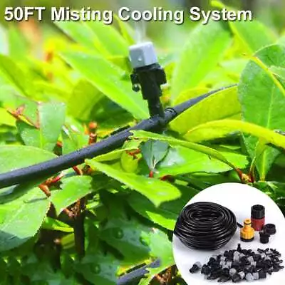 Patio Mist Cooling System Outdoor Garden Misting Kit Pool Air Water 50Ft Mister • $12.36