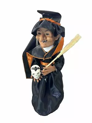 Vintage Telco Halloween Motionette Witch Holding Broom READ • $29.74