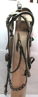 Vintage Studded Driving Bridle & Bit Horse Harness - 926231 • $46.10