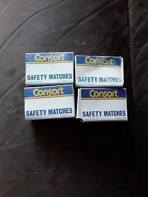 4 Vintage Consort Safety Match Boxes Made In Italy. • £1.50