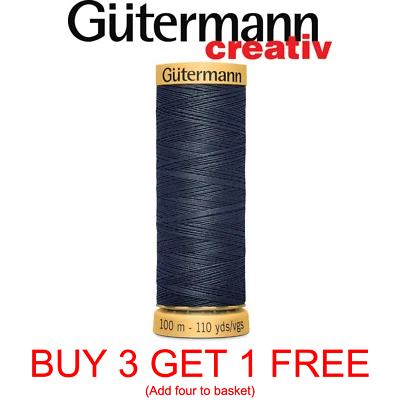£1.70 • Buy Gutermannn 100% Natural Cotton Sewing Thread 100m Spools Machine & Overlocker