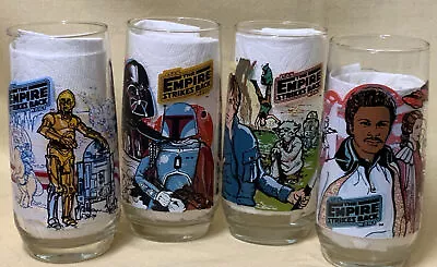 Vintage 1980 Stars Wars The Empire Strikes Back Burger King Glasses Set Of 4 NOS • $90