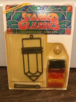 Vintg Makit Bakit Stained Glass Suncatcher Baking Crystal Craft Pencil Ornament • $22.99