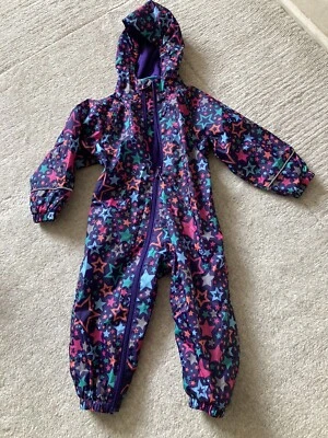 £3 • Buy Mountain Warehouse Baby Girls Fleece Lined Purple All In One Splash Suit 18-24mt