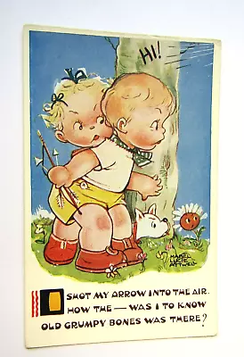 I Shot My Arrow - Old Mabel Lucie Attwell Humorous / Child Postcard • £1.25