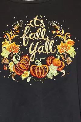 Quacker Factory  It's Fall Y'All  Fully Embroidered Knit Top - SZ 3X • $17.95