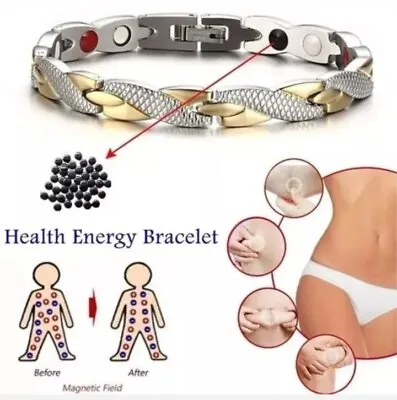 Women Ladies Magnetic Health Bracelet Carpal Tunnel Bangle Arthritis Pain Relief • £5.88