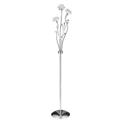£170.24 • Buy Searchlight Lighting Bellis - 3 Light Floor Lamp, Chrome, Clear Flower Glass