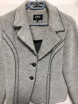 Marks And Spencer Per Una Smart Grey Jacket Size Uk 16 Italian Fabric • £2.99