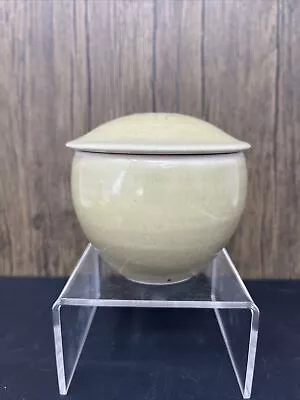 Leach Pottery Porcelain Jam Pot With Oak Leaf Decoration (C Glaze) #394h • £175