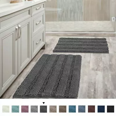 2 PCS Bath Mat Non Slip Bath Mat Set For Bathroom Rug Thick Soft Super Chenille • $43.99