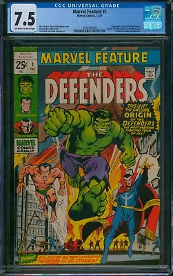 Marvel Feature #1 🌟 CGC 7.5 🌟 1st Appearance Of The DEFENDERS! Key Comic 1971 • $265