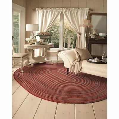 $78 • Buy Capel Rugs Portland Wool Casual Country Braided Oval Area Rug Red 500