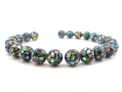 10mm Handmade Abalone Shell Mosaic Ball Round Loose Beads  • $9.99