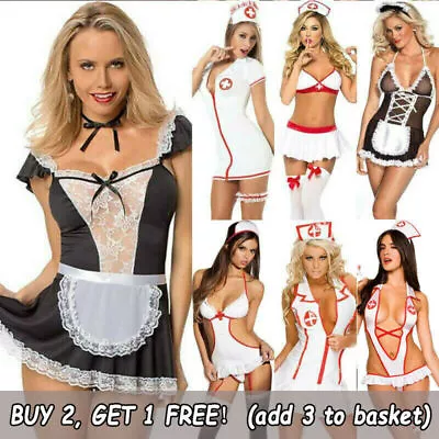 $14.09 • Buy Women Lingerie French Maid Nurse Cosplay Costume Babydoll Underwear Sleepwear