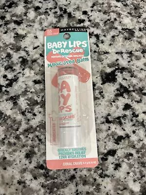 NEW MAYBELLINE Baby Lips Dr. Rescue Medicated Balm - 55 Coral Crave 4.4g/.15oz. • $8.99