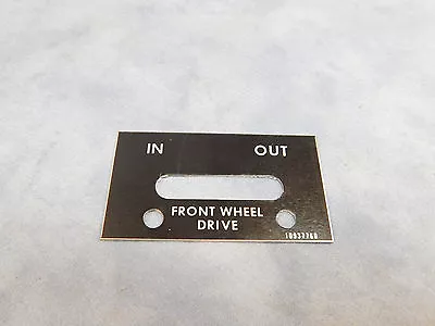 M35a2 M939 M35a3 Air Shift / Front Wheel Drive Data Plate M923 M925 M936 M816 • $16.65