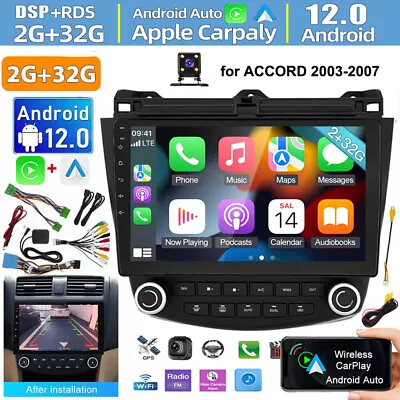 10.1  Android 12.0 Car Stereo Radio GPS Navi 2+32GB For Honda Accord 2003-2007 • $139