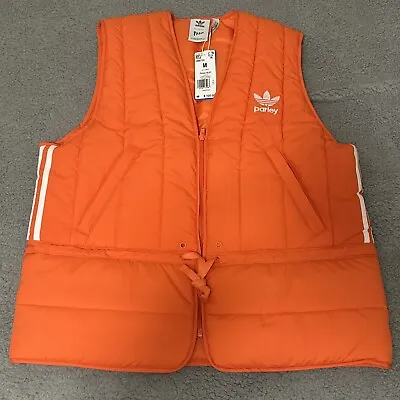 Adidas Parley  Puffer Vest Men’s Sz M Adicolor Orange HM6750 New $100 • $49.99