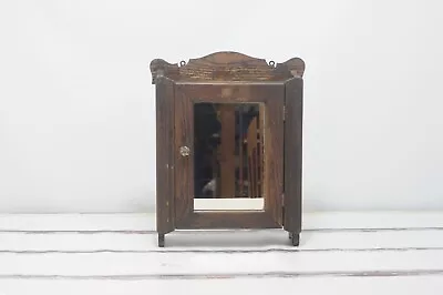 Antique/Vintage Medicine Cabinet Cupboard Wood 1920's Mirror 2 Shelves Shabby • $165