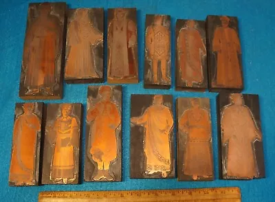 12 Antique MASONIC & FRATERNAL ROBES 2 Swords COPPER PRINT BLOCKS #55 MC Lilley • £116.77