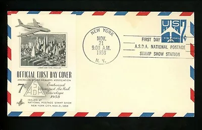 US FDC #UC33 Artcraft Label Sticker 1958 New York NY Jet Blue • $2.99