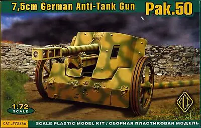 Ace Models 1/72 German World War II 75mm Pak.50 ANTI-TANK GUN • $6.99