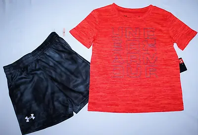 $18.99 • Buy Boys Under Armour..size 2 Toddler...dri-fit Tee And Shorts...red/gray...new/tags
