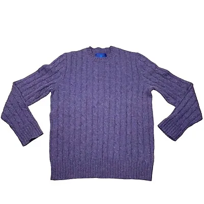 Martin + Osa MEDIUM Purple Wool/Nylon/Cotton Fisherman Cableknit Sweater • $29
