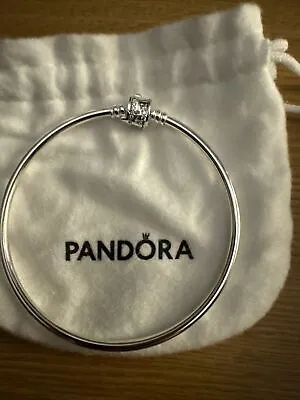 PANDORA - Moments Shooting Star Silver Clasp Bangle - New Without Tags - 21cm • $70