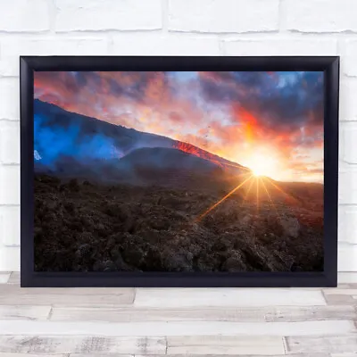 Volcano Eruption Fournaise Lava Magma Reunion Island Sun Wall Art Print • $32.31