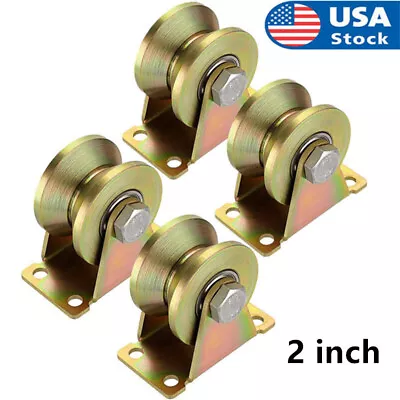 $29.78 • Buy 4Pcs 2  V Groove Wheel Heavy Duty Driveway Sliding Rolling Roll Gate Wheel