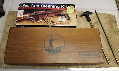 2 Vintage Gun Cleaning Kits Outers Wooden Case Kleen Bore Made In USA Extra Rods • $39.99