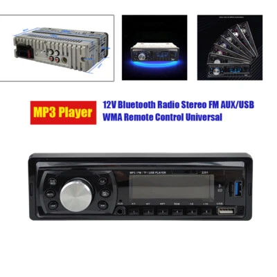 $60.78 • Buy Universal 12V Bluetooth Car Radio Digital MP3 Player Audio Stereo FM AUX/USB/WMA