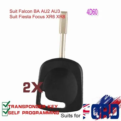 2x Uncut Transponder Key To Suit Ford Falcon BA AU2 AU3 Fiesta Focus XR6 XR8 • $24.80