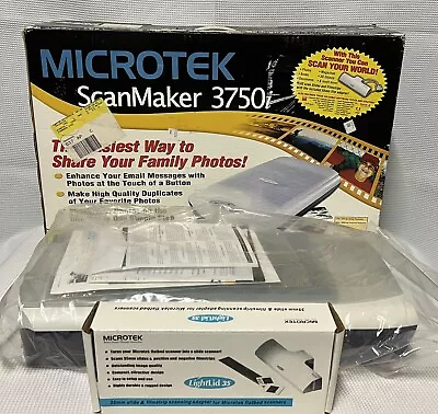Microtek ScanMaker 3750i Flat Scanner W Lightlid Slide Photo Scanner NO CORDS  • $54.95