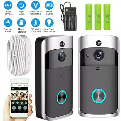 £12 • Buy Security Smart WiFi Doorbell Video HD Camera Wireless Intercom Door Bell Ringer